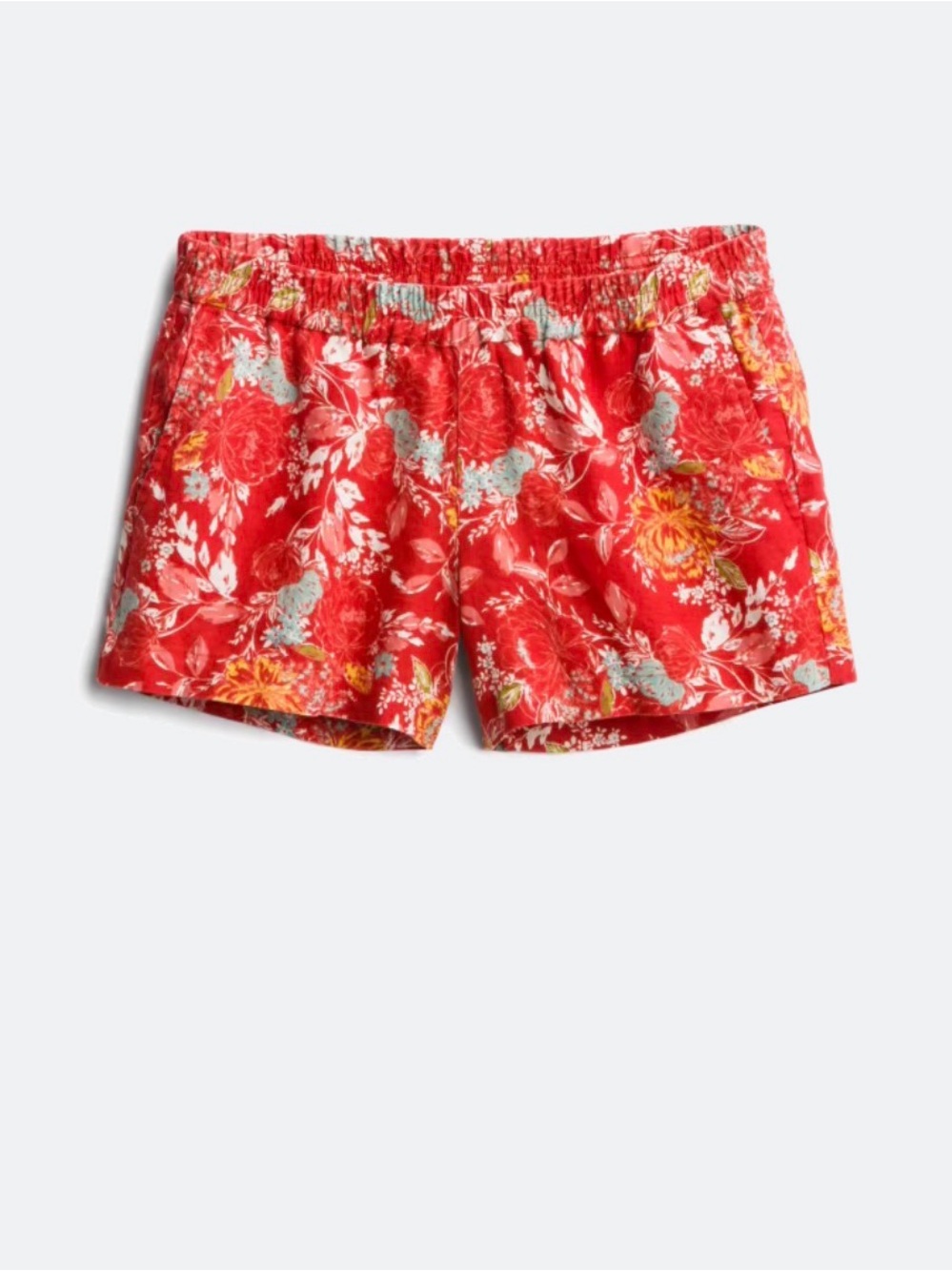 Kut from the Kloth Red Floral Elastic-Waist Athletic Shorts